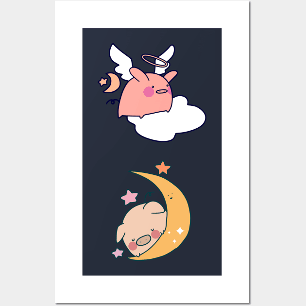 Moon Pigs Wall Art by saradaboru